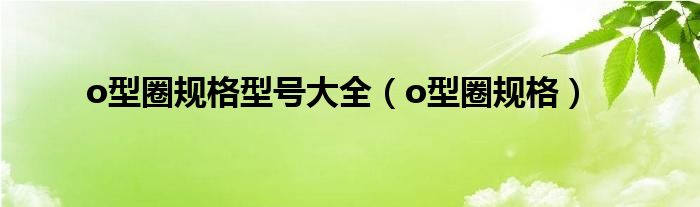 o型圈规格(o型圈规格型号大全)