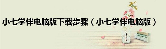 小七学伴电脑版(小七学伴电脑版下载步骤)