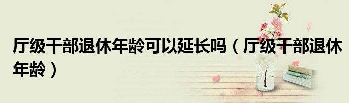 厅级干部退休年龄(厅级干部退休年龄可以延长吗)