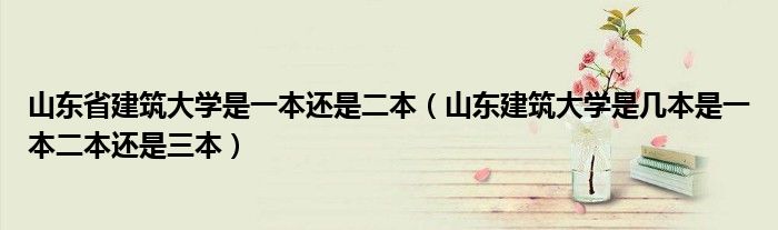 山东建筑大学是几本是一本二本还是三本(山东省建筑大学是一本还是二本)