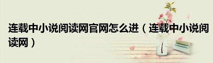 连载中小说阅读网(连载中小说阅读网官网怎么进)