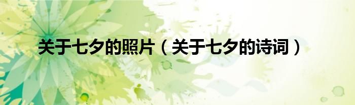 关于七夕的诗词(关于七夕的照片)