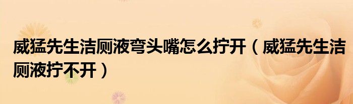 威猛先生洁厕液拧不开(威猛先生洁厕液弯头嘴怎么拧开)