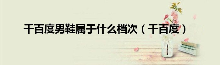 千百度(千百度男鞋属于什么档次)