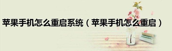 苹果手机怎么重启(苹果手机怎么重启系统)