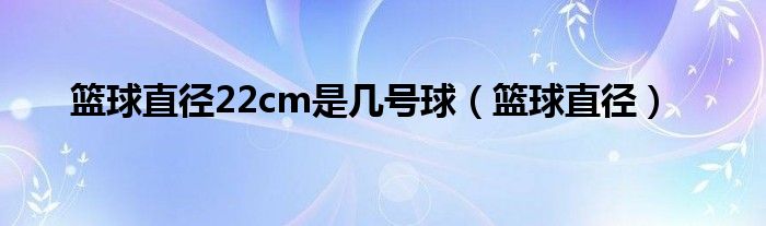 篮球直径(篮球直径22cm是几号球)