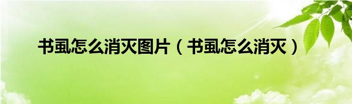 书虱怎么消灭(书虱怎么消灭图片)
