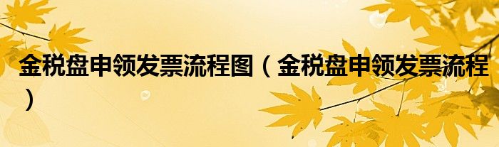 金税盘申领发票流程(金税盘申领发票流程图)