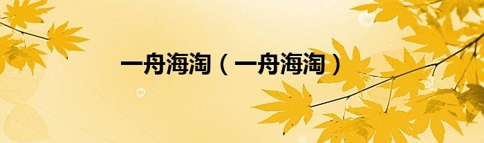 一舟海淘(一舟海淘)