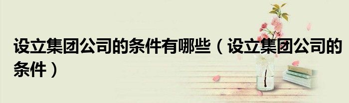 设立集团公司的条件(设立集团公司的条件有哪些)