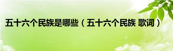五十六个民族 歌词(五十六个民族是哪些)