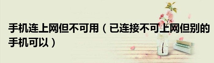 已连接不可上网但别的手机可以(手机连上网但不可用)