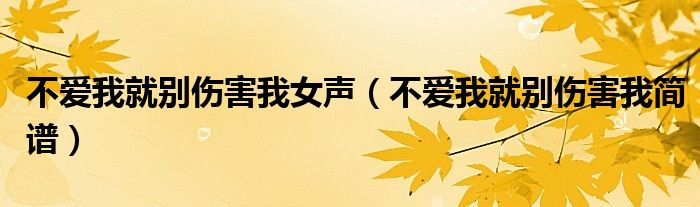 不爱我就别伤害我简谱(不爱我就别伤害我女声)