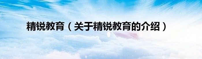 关于精锐教育的介绍(精锐教育)