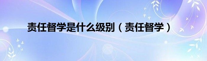 责任督学(责任督学是什么级别)