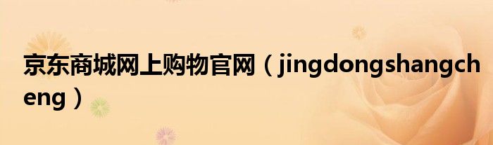 jingdongshangcheng(京东商城网上购物官网)