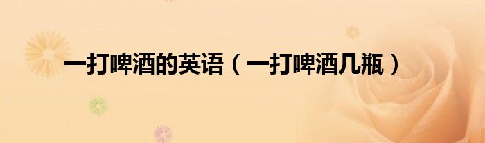 一打啤酒几瓶(一打啤酒的英语)