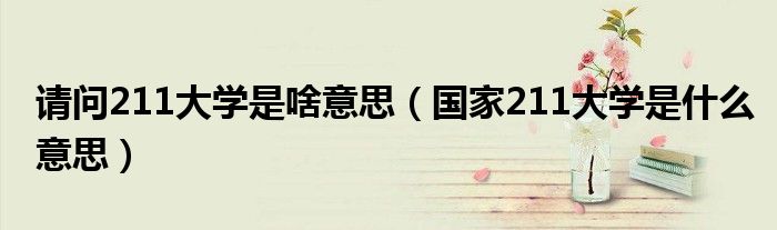 国家211大学是什么意思(请问211大学是啥意思)