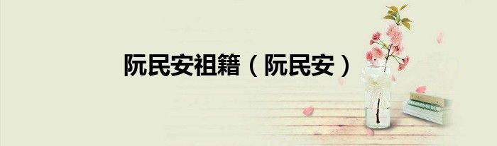阮民安(阮民安祖籍)
