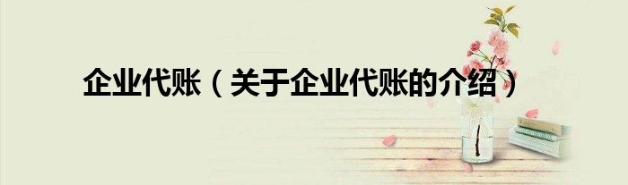 关于企业代账的介绍(企业代账)