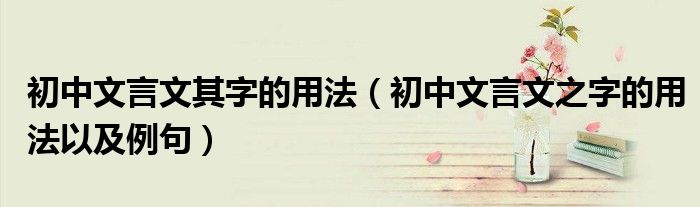 初中文言文之字的用法以及例句(初中文言文其字的用法)