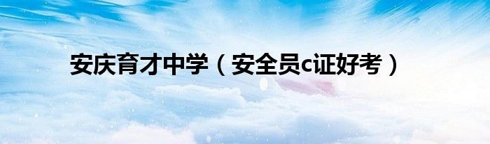 安全员c证好考(安庆育才中学)