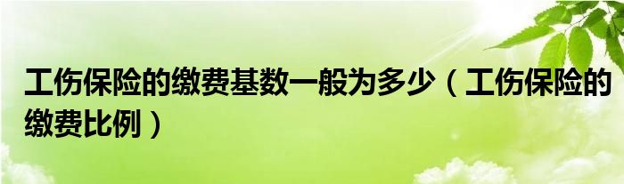 工伤保险的缴费比例(工伤保险的缴费基数一般为多少)