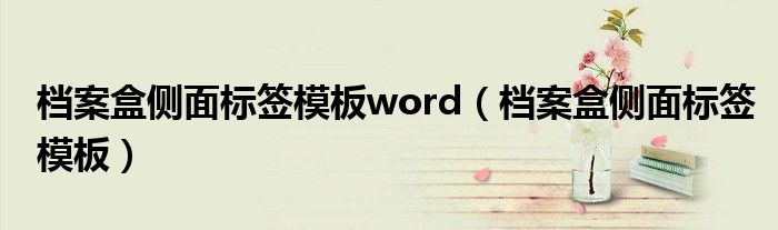 档案盒侧面标签模板(档案盒侧面标签模板word)