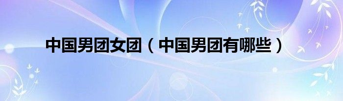 中国男团有哪些(中国男团女团)