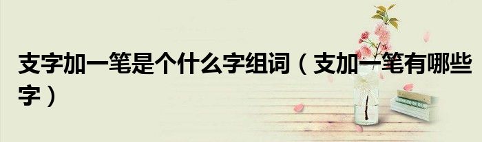 支加一笔有哪些字(支字加一笔是个什么字组词)