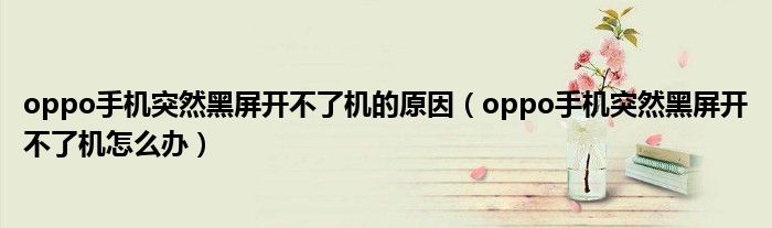 oppo手机突然黑屏开不了机怎么办(oppo手机突然黑屏开不了机的原因)