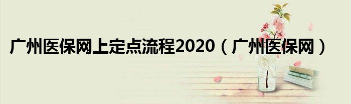 广州医保网(广州医保网上定点流程2020)
