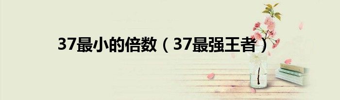 37最强王者(37最小的倍数)