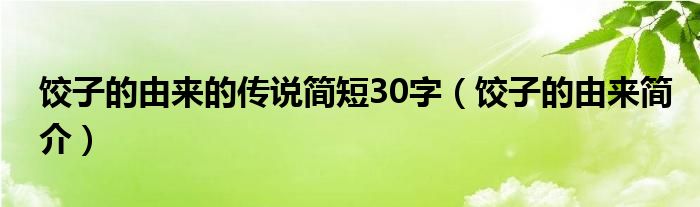 饺子的由来简介(饺子的由来的传说简短30字)