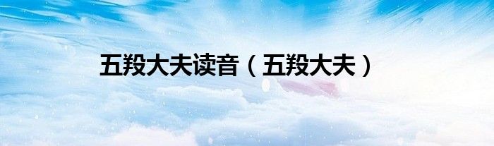 五羖大夫(五羖大夫读音)