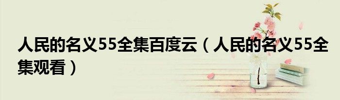 人民的名义55全集观看(人民的名义55全集百度云)