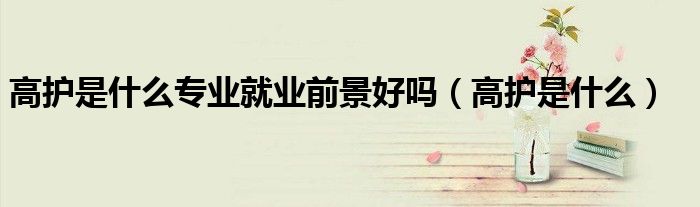 高护是什么(高护是什么专业就业前景好吗)