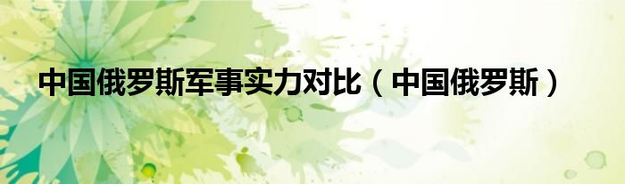 中国俄罗斯(中国俄罗斯军事实力对比)