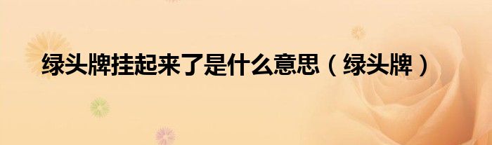 绿头牌(绿头牌挂起来了是什么意思)