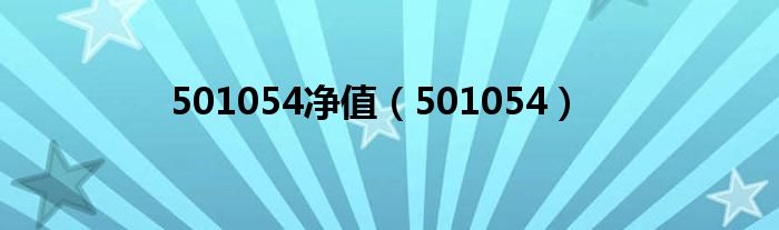 501054(501054净值)