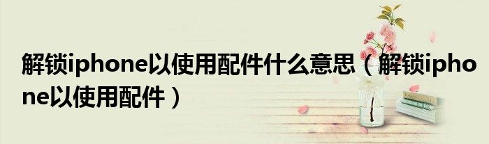 解锁iphone以使用配件(解锁iphone以使用配件什么意思)