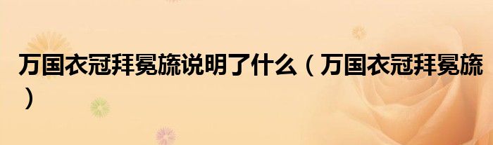 万国衣冠拜冕旒(万国衣冠拜冕旒说明了什么)