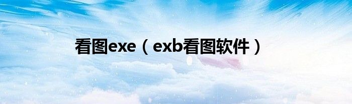 exb看图软件(看图exe)
