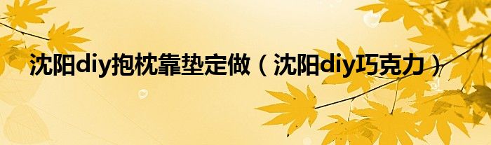 沈阳diy巧克力(沈阳diy抱枕靠垫定做)
