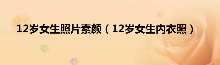12岁女生内衣照(12岁女生照片素颜)