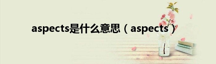 aspects(aspects是什么意思)