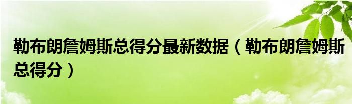 勒布朗詹姆斯总得分(勒布朗詹姆斯总得分最新数据)