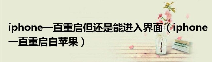 iphone一直重启白苹果(iphone一直重启但还是能进入界面)