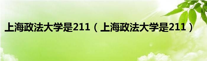 上海政法大学是211(上海政法大学是211)