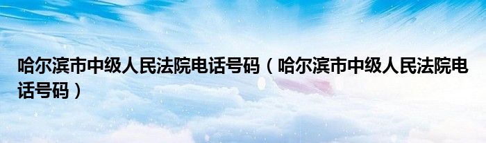 哈尔滨市中级人民法院电话号码(哈尔滨市中级人民法院电话号码)